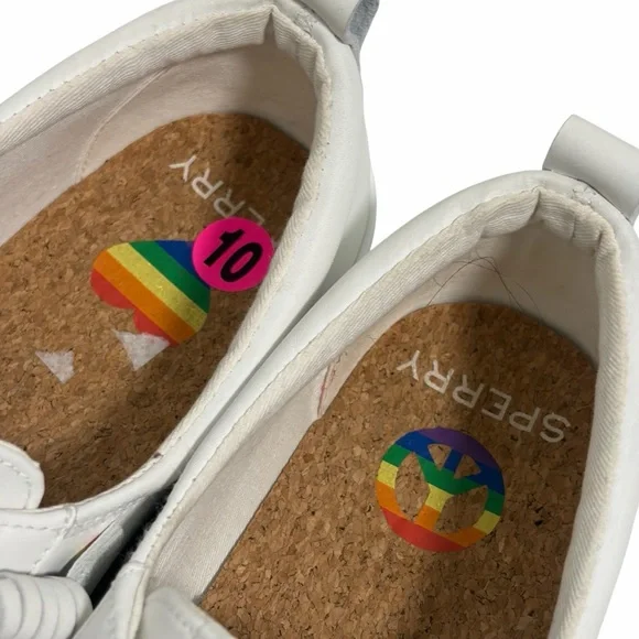 Sperry Crest Vibe Pride Collection Leather Sneakers - Worn 1x - Women’s 10 - Picture 5 of 11